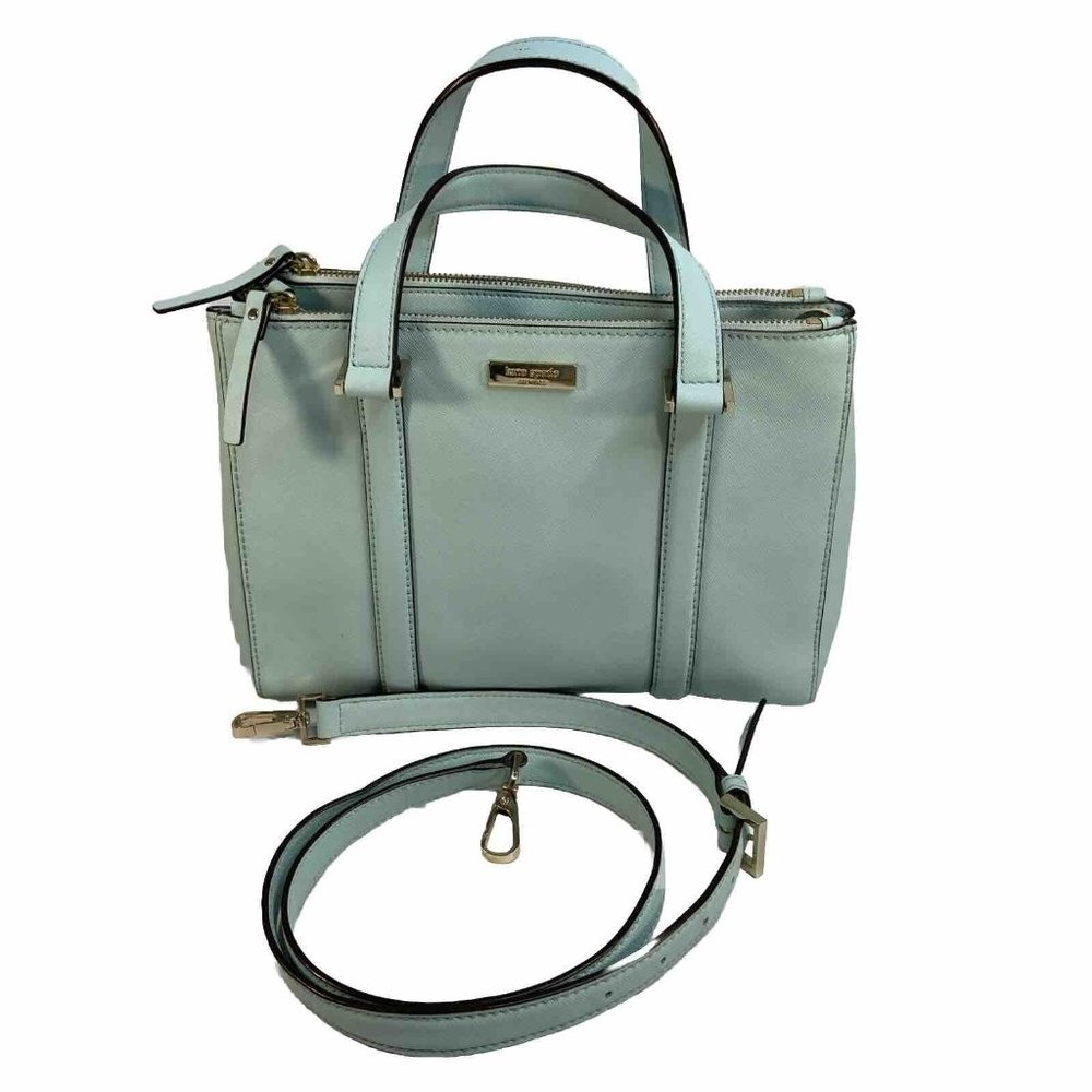 Kate Spade Newbury Lane Blue Small Satchel Crossbody Bag Saffiano Leather Loden